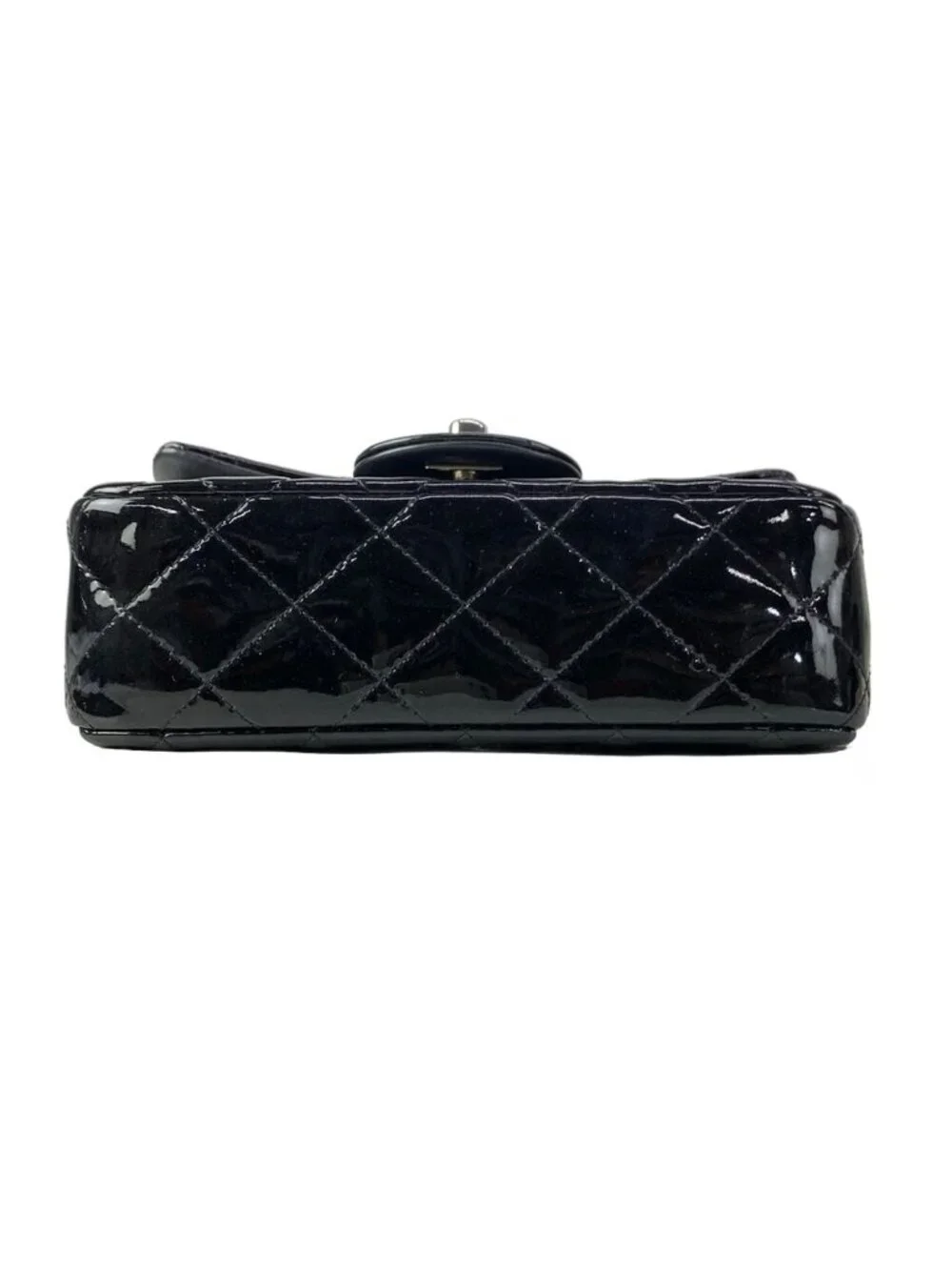 Chanel Shoulder Bag Extra Mini Quilted Black Chain Silver Leather
